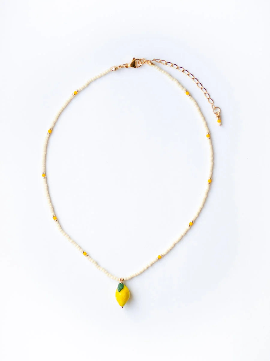 Lemon Beaded Necklace