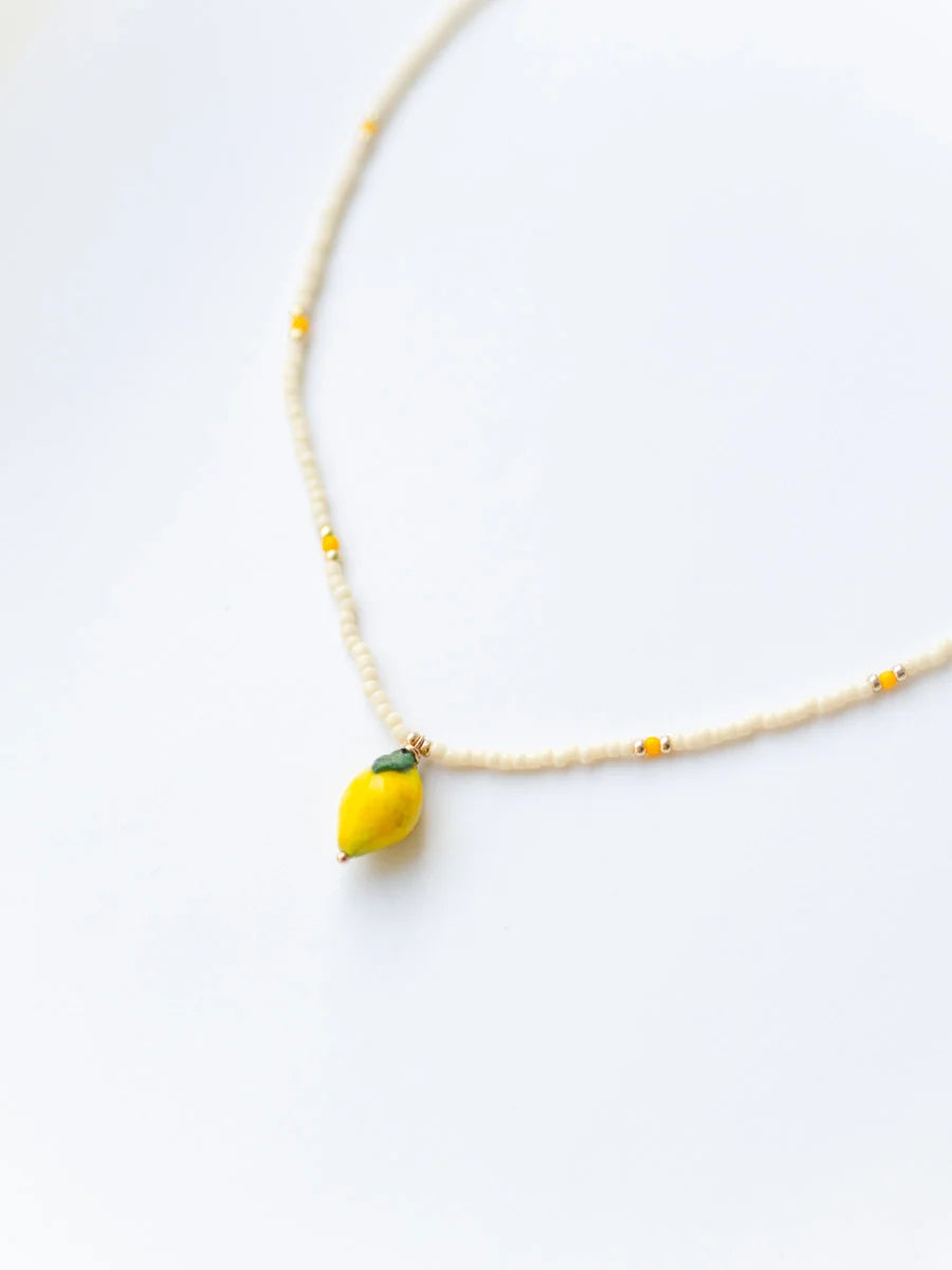 Lemon Beaded Necklace