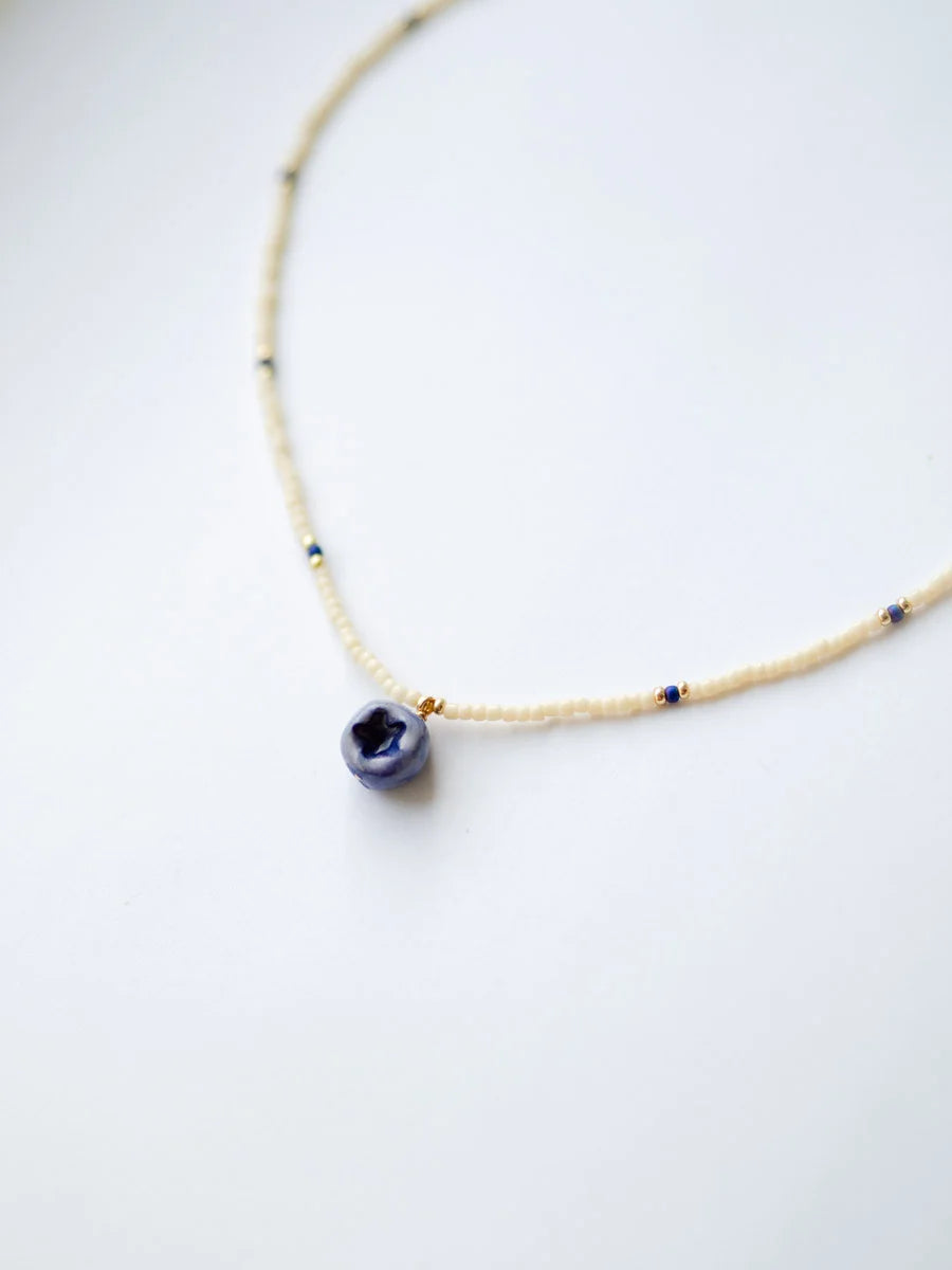 Blueberry Beaded Necklace
