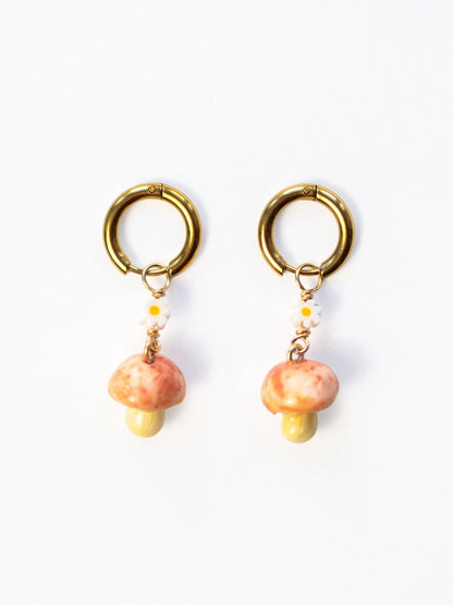 Mini Mushroom Dangle Earrings