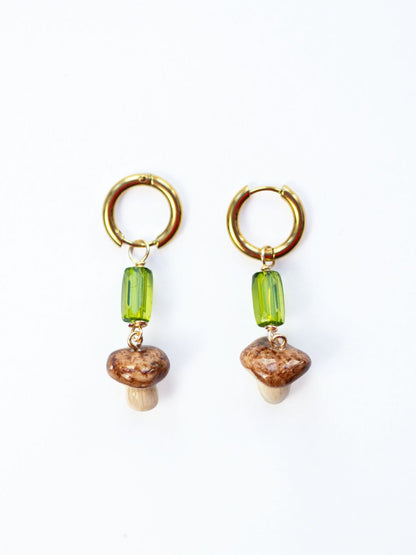 Mini Mushroom Dangle Earrings