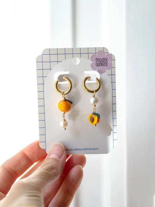 Apricot Pearl Earrings