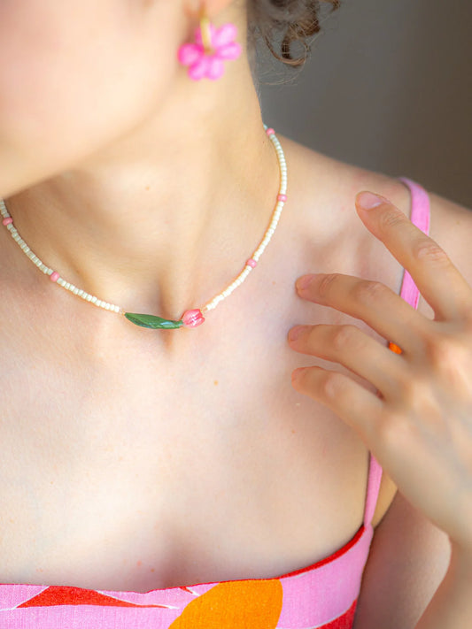 Tulip Beaded Necklace