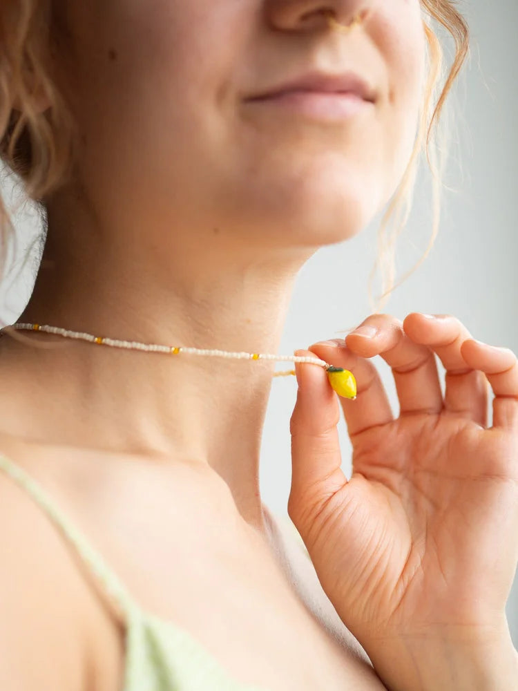 Lemon Beaded Necklace