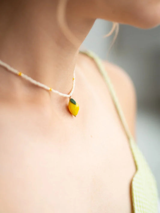 Lemon Beaded Necklace