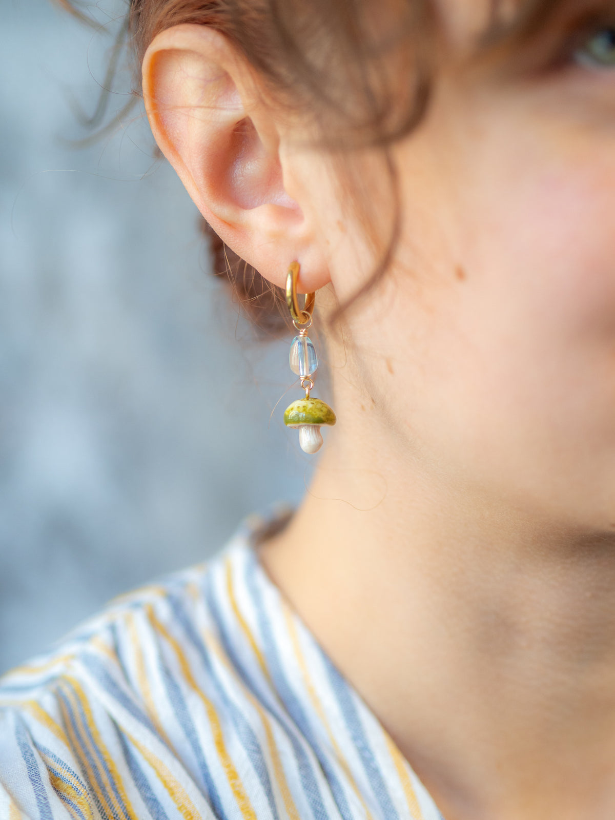 Mini Mushroom Dangle Earrings