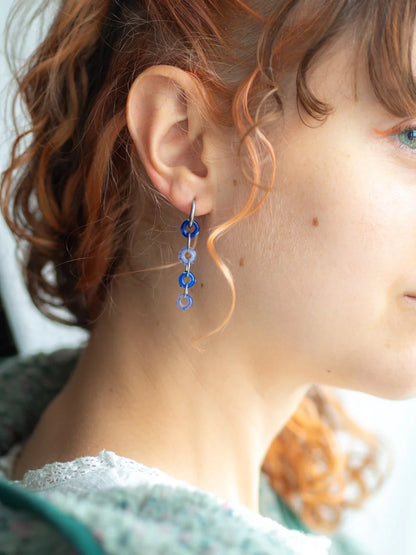 Blue Cascade Hoops