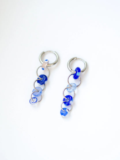 Blue Cascade Hoops